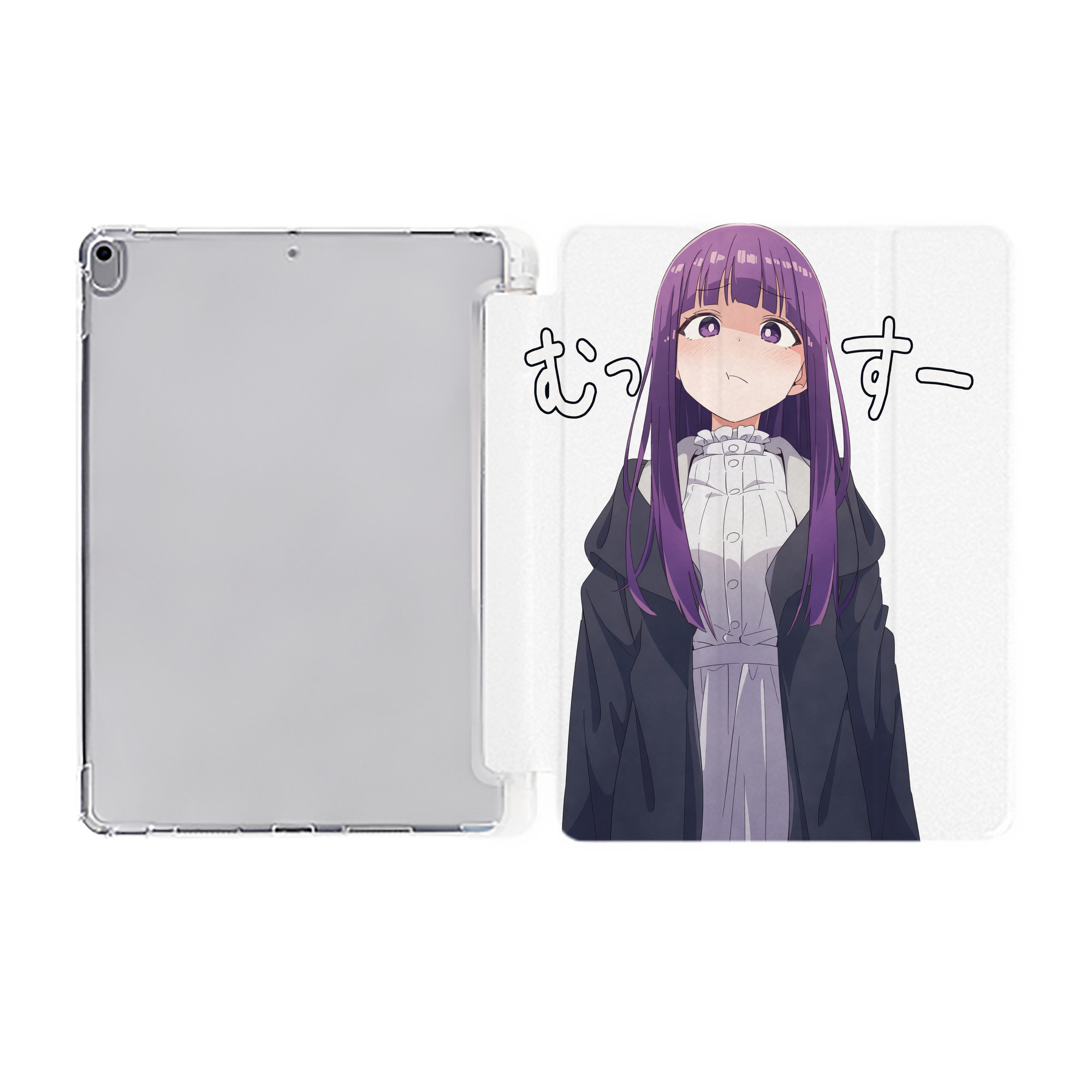 （画像用） 葬送のフリーレン Frieren IPad ケース ペン収納付き 三つ折りスタンド PUレザー×シリコン 対応機種9.5/10.5/10.9インチ